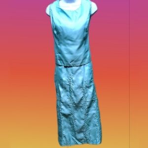 2 pc Vintage Satin Two Piece Dress by Sag Harbor